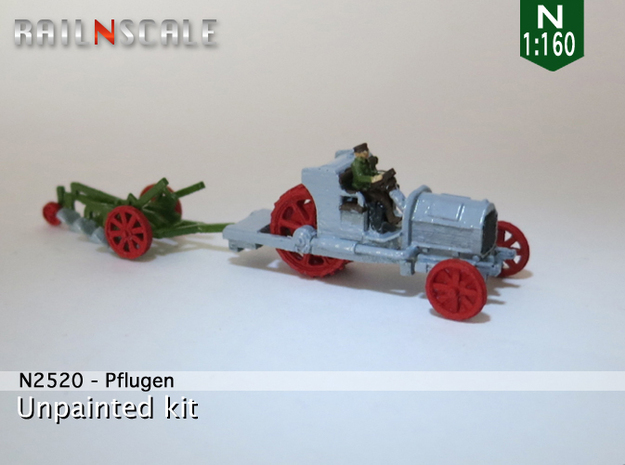 SET Pflugschlepper mit Pflug (N 1:160) in Tan Fine Detail Plastic