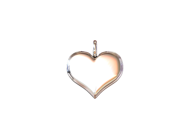 Necklace Pendant "HEART" *small* in White Natural Versatile Plastic