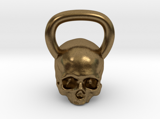 Kettlebell Skull in Natural Bronze