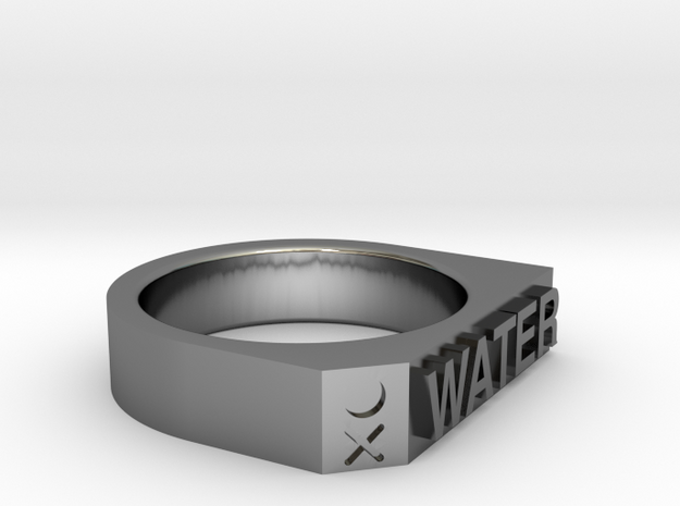 Water Ring - Captain Series - Mulder&Skully in Fine Detail Polished Silver