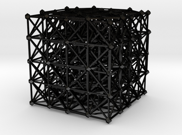 Icosatetrachoric Honeycomb {3,4,3,3} in Matte Black Steel