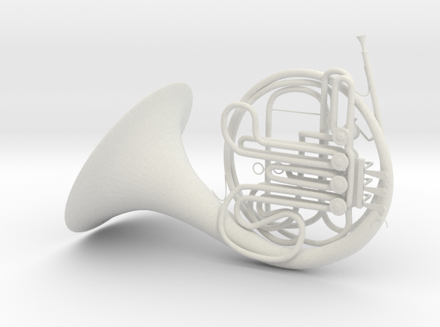 French Horn in White Natural Versatile Plastic