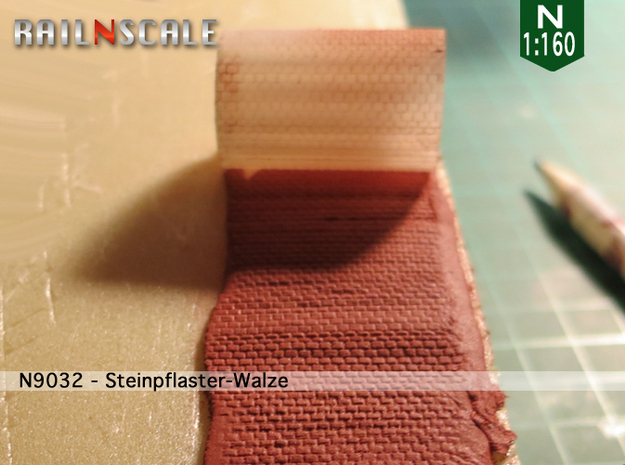 Steinpflaster-Walze (Reihenverband - N 1:160) in Tan Fine Detail Plastic