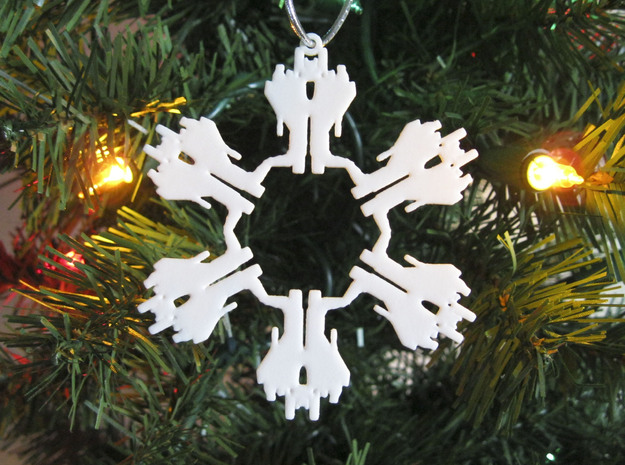 Snowflake Starscream Ornament  in White Natural Versatile Plastic