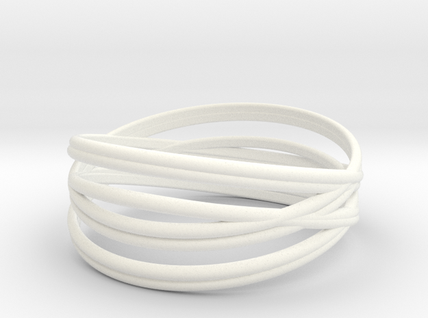 Bangle Braclet Size S in White Processed Versatile Plastic