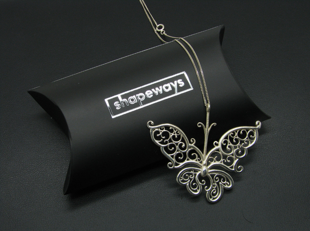 Silver Filigree Butterfly. in Polished Silver