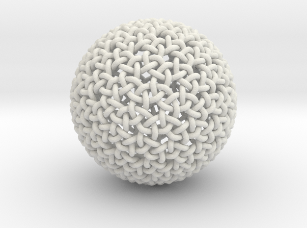 Dense Weave Sphere in White Natural Versatile Plastic