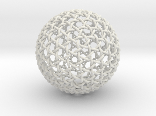 Hexa Weave Sphere in White Natural Versatile Plastic