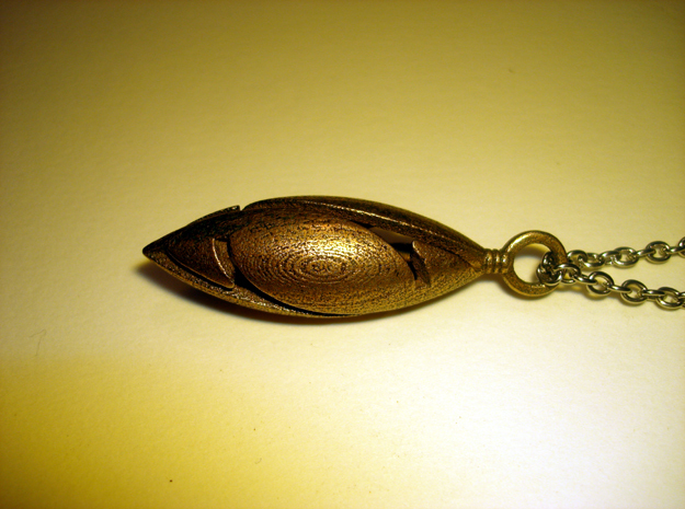 Elliptical  Pendant in Polished Bronzed Silver Steel