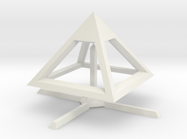 Pyramid Mike B 4cm in White Natural Versatile Plastic