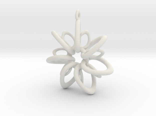 RingStar 7 Points - 4cm, Loopet in White Natural Versatile Plastic