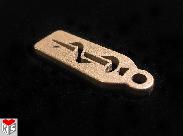 Medical Keychain in Polished Bronzed Silver Steel