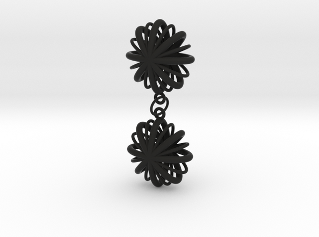 Flower Array earrings in Black Natural Versatile Plastic