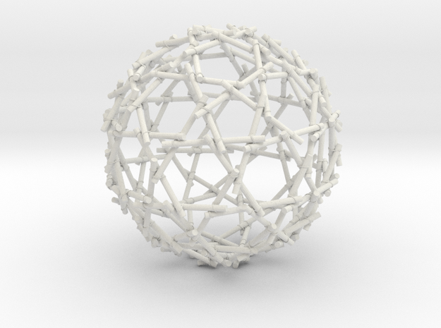 Bamboo Sphere in White Natural Versatile Plastic