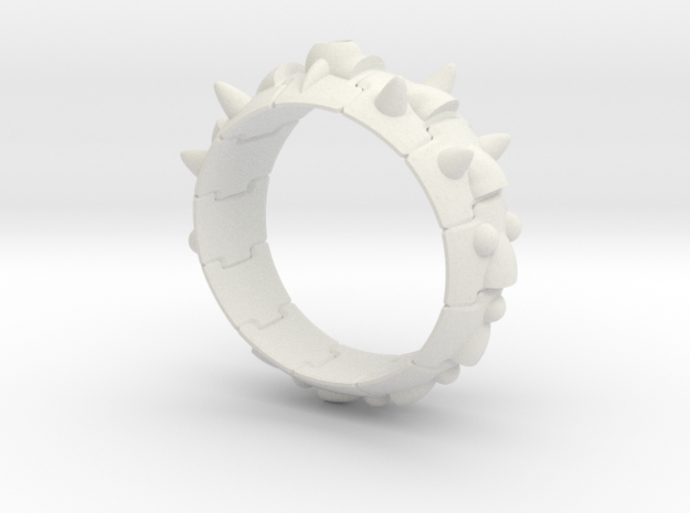 Armor Ring 01   (with stone hole) US 7.5 in White Natural Versatile Plastic
