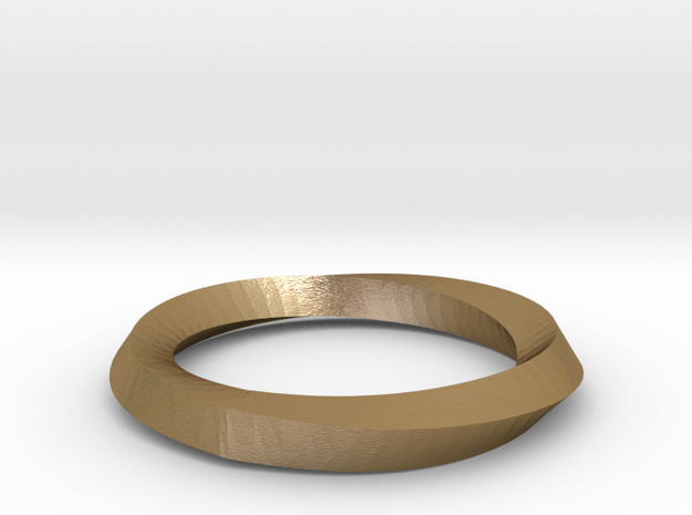 Mobius Wedding Ring-Size 4 in Polished Gold Steel
