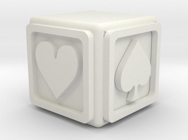 Euchre Cube in White Natural Versatile Plastic