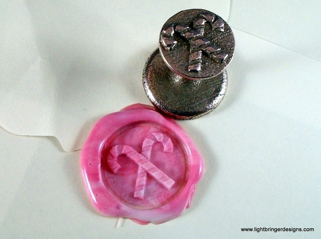 Candy Canes Wax Seal in Polished Bronzed Silver Steel