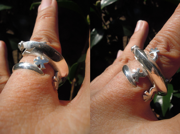 Lizerd Ring 01 ex in Polished Silver