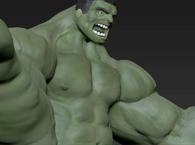 Hulk figure with nice details in White Natural Versatile Plastic