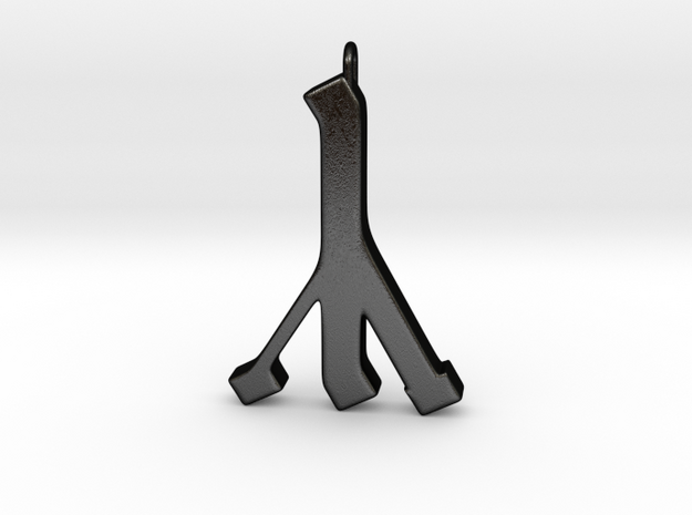 Rune Pendant - Kalc (k) in Matte Black Steel