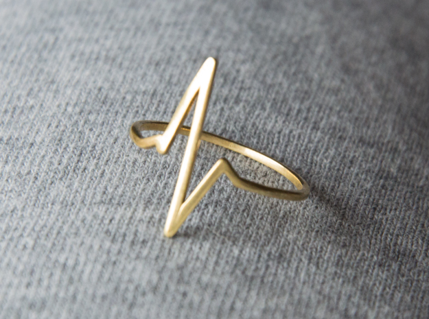 Heartbeat Ring in Polished Brass: 8.5 / 58