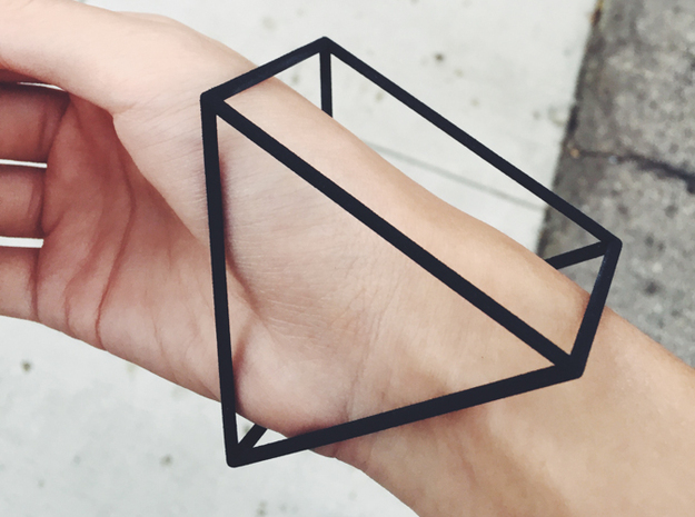 Triangle Bracelet -  Small in Black Natural Versatile Plastic