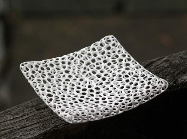 Voronoi Bowl 14 cm in White Natural Versatile Plastic