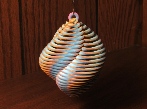 Mathematical Mollusca - Spiraling Blue in Full Color Sandstone