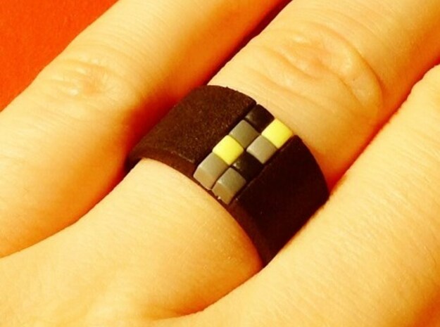 high 8-bit ring (US7/⌀17.3mm) in Black Natural Versatile Plastic