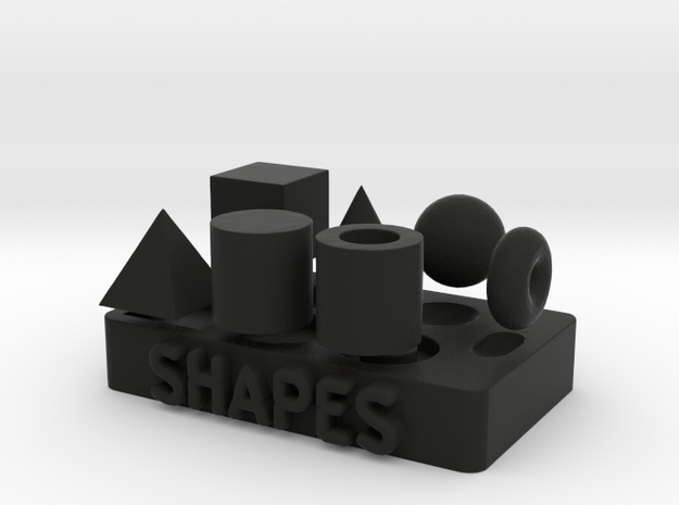 Collection of Primitive Shapes in Black Natural Versatile Plastic