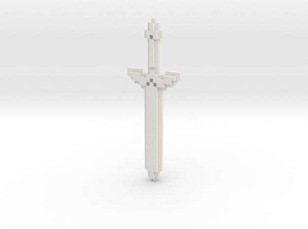 Pixel Art Sword  in White Natural Versatile Plastic