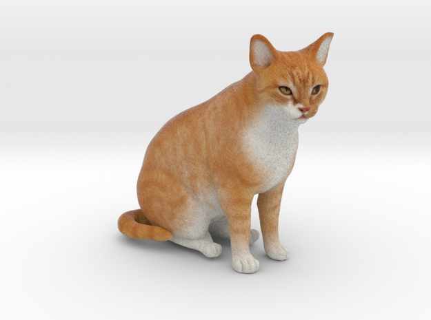 Custom Cat Figurine - Hunter in Full Color Sandstone
