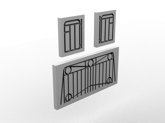 NAL Handrail Template(HO/1:87 Scale) in White Natural Versatile Plastic