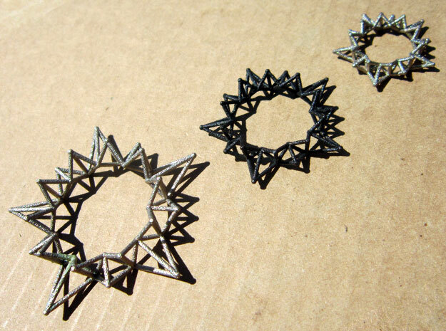 Star Rings 5 Points - 3 pack - 6cm in Polished Nickel Steel