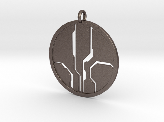 Mantle of Responsibility - Necklace pendant in Polished Bronzed Silver Steel