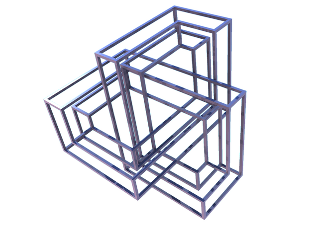 Cubic Trefoil Knot Frame in Black Natural Versatile Plastic