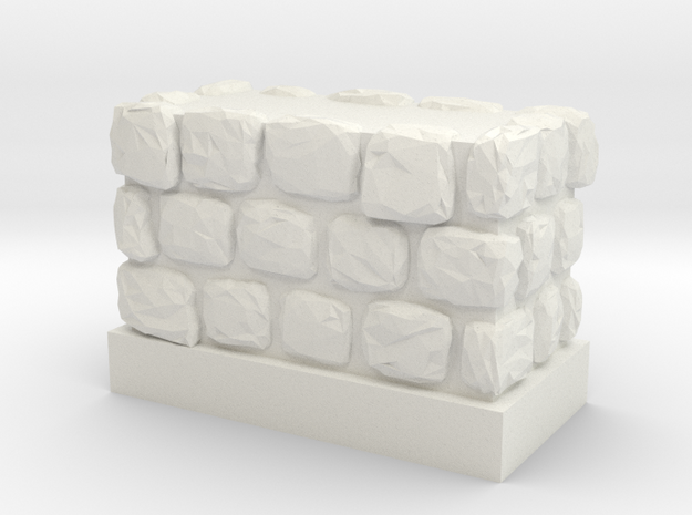 Dungeon 1x2 Wall Block in White Natural Versatile Plastic