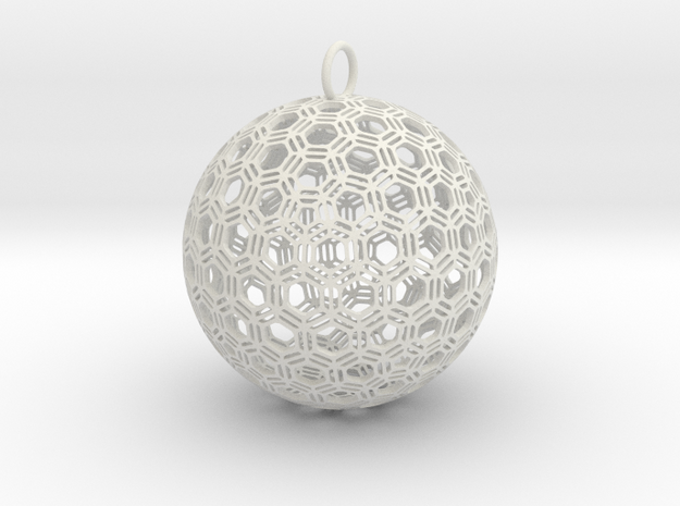 Bucky Bauble 1 in White Natural Versatile Plastic