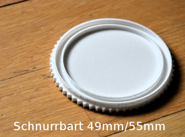 Schnurrbart Mustache Lens Cap 49mm/55mm in White Natural Versatile Plastic