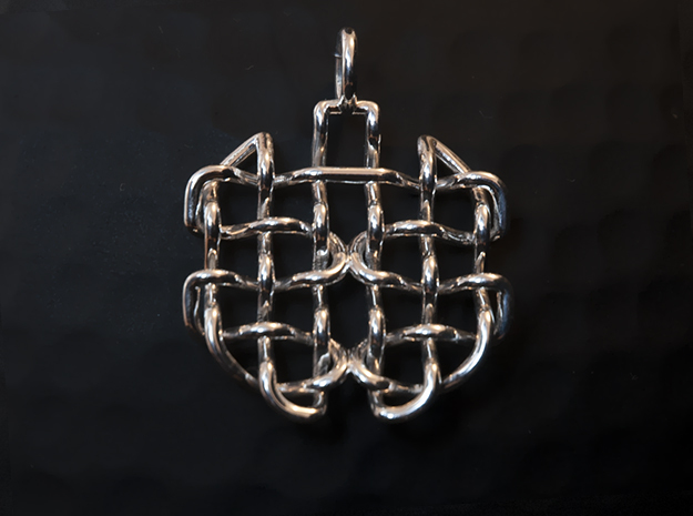 Woven pendant in Fine Detail Polished Silver