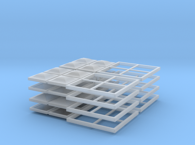 4x4 Skylight - HO scale - 8 units in Smooth Fine Detail Plastic