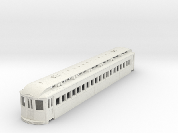 O Scale L&WV Long Steel Coach body shell in White Natural Versatile Plastic