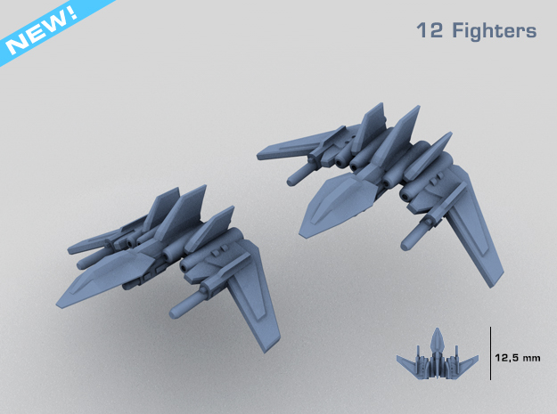 HOMEFLEET Heavy Fighter Group in Smooth Fine Detail Plastic