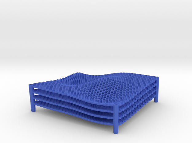 Lattice Square-honeycomb in Blue Processed Versatile Plastic