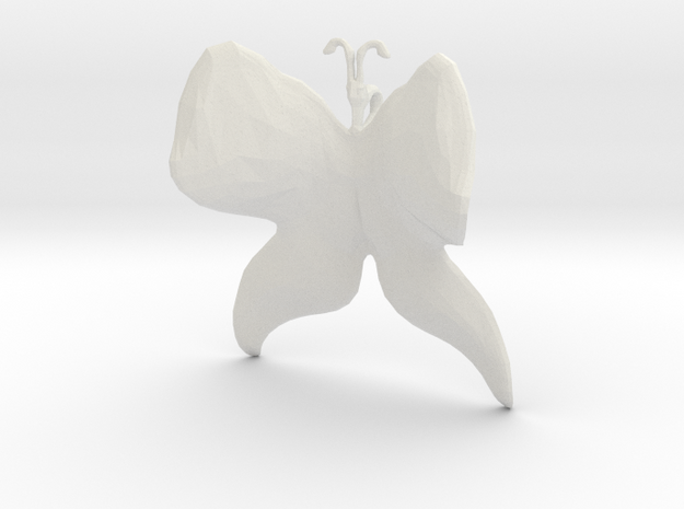 Butterfly (low poly) pendant in White Natural Versatile Plastic