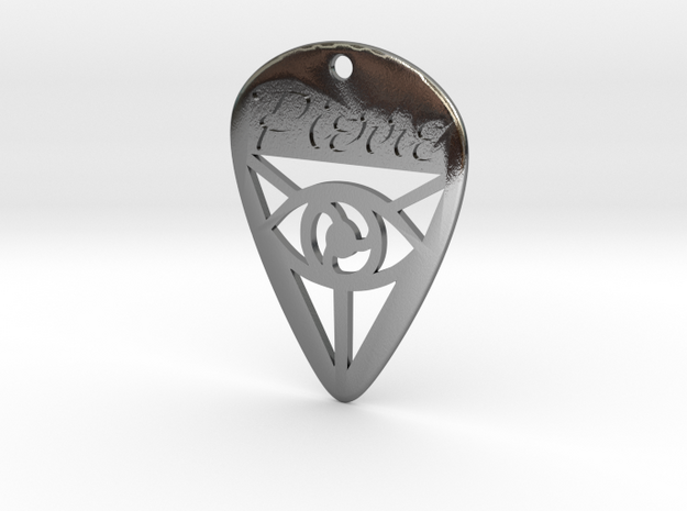 Guitar Pick (Pierre) in Polished Silver