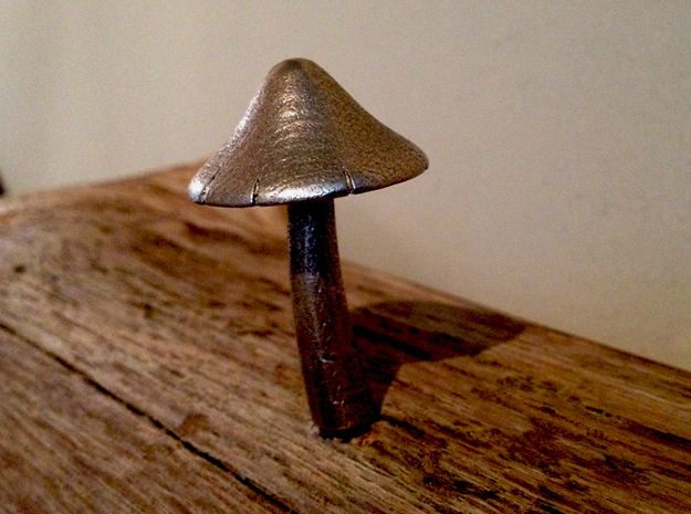 Mushroom Peg #1 in Polished Bronzed Silver Steel