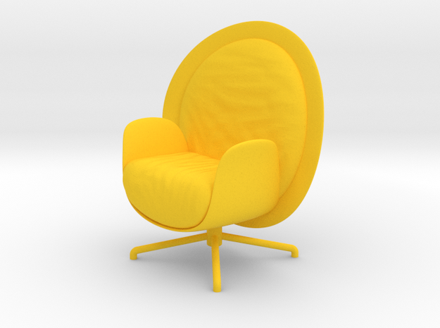 ZON Lounge Chair by RJW Elsinga 1:10 in Yellow Processed Versatile Plastic