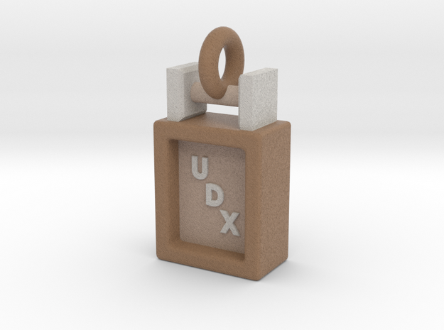 Obedience Scent Article Box UDX Title Pendant in Full Color Sandstone